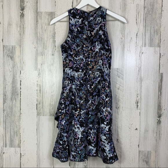 Aidan Mattox Sequin A-Line Mini Halter Dress - Picture 11 of 14